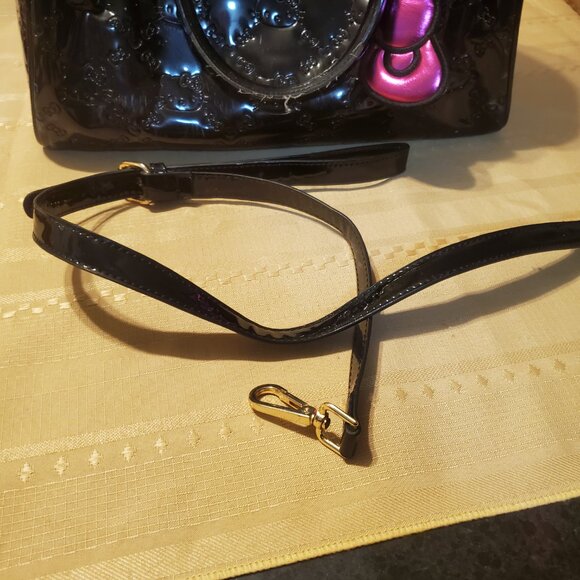 Loungefly Hello Kitty Black Embossed Bowler Bag - Picture 7 of 9
